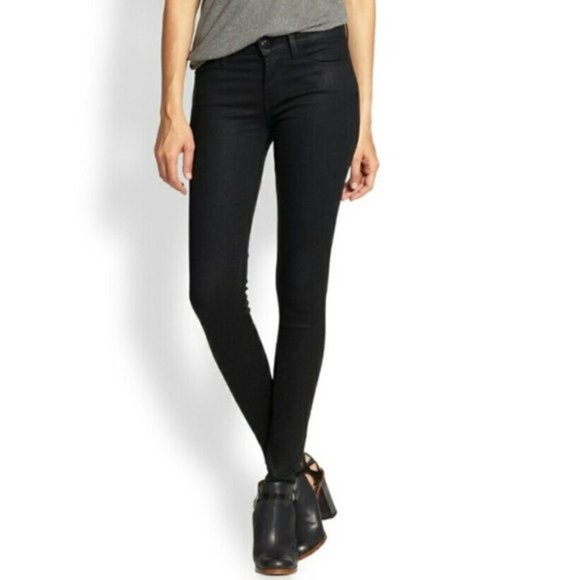 J Brand Denim - J Brand Super Skinny Coated Jeans Black 24